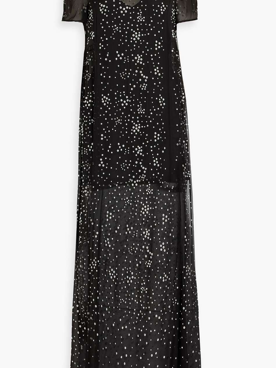 studded silk-tulle maxi dress