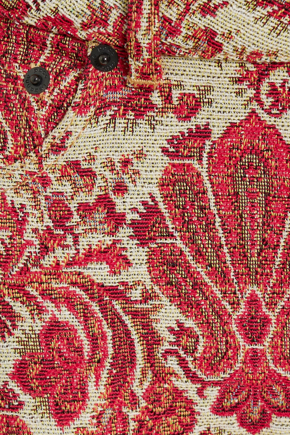Rabanne Jacquard High-rise Flared Pants In Red