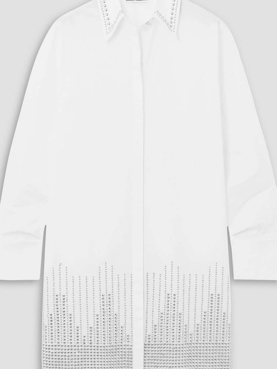 studded cotton-poplin mini shirt dress