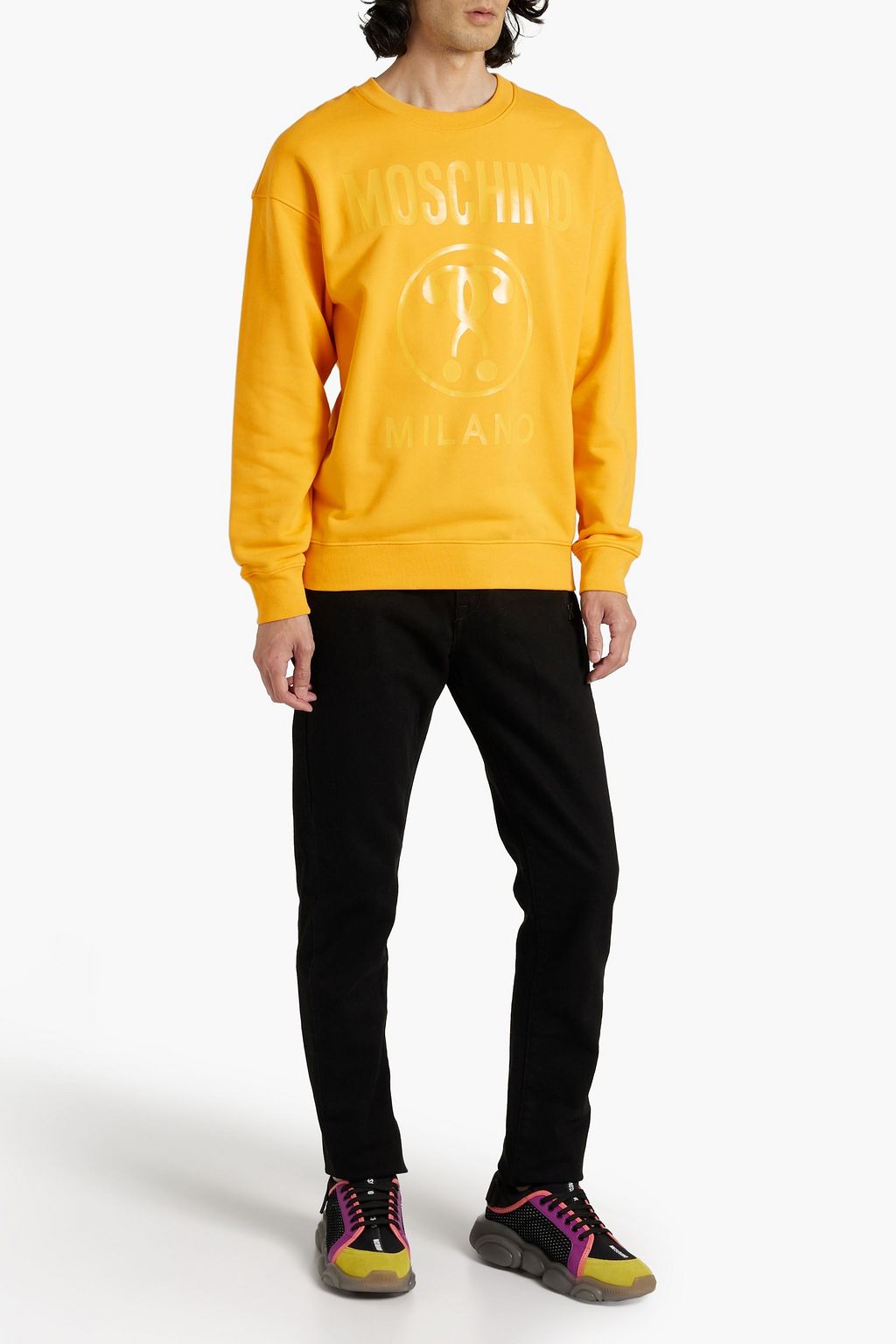 MOSCHINO Printed French cotton-terry sweatshirt