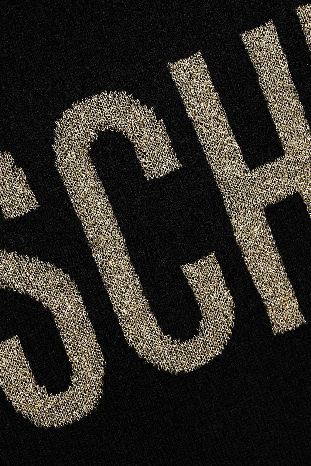 MOSCHINO Metallic jacquard-knit wool-blend sweater