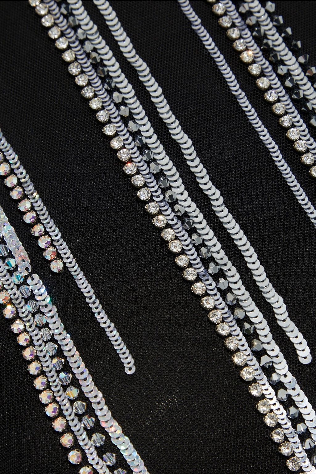 BALMAIN Embellished tulle mini dress