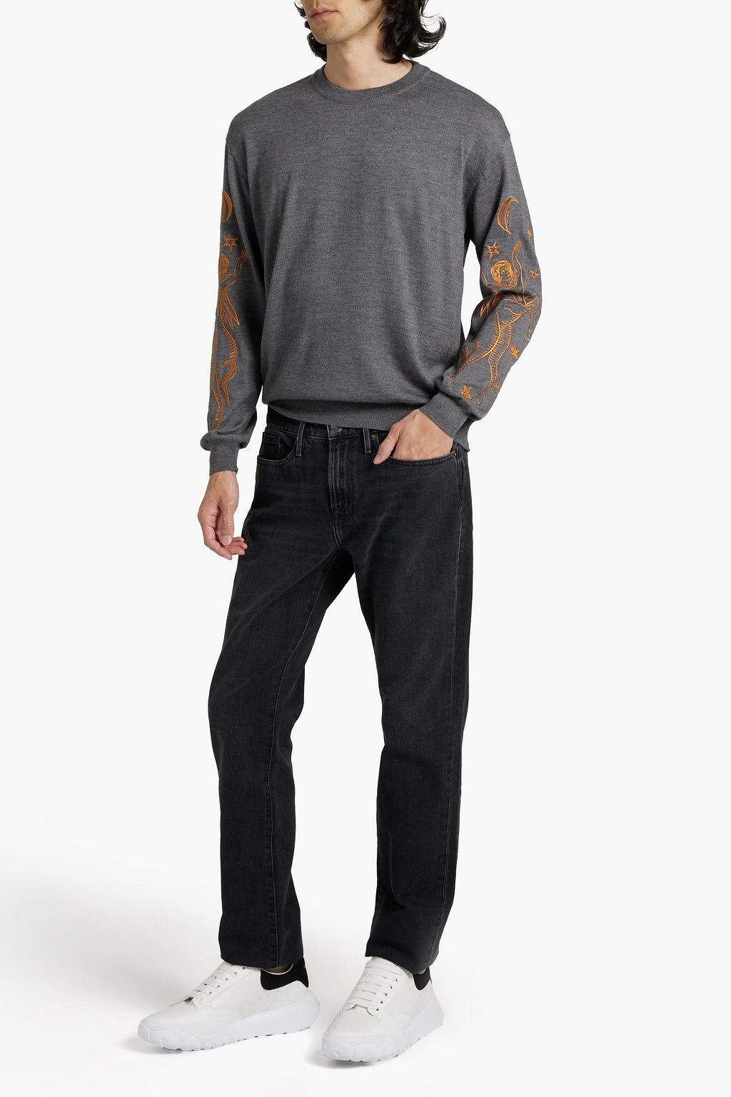 MOSCHINO Embroidered wool sweater