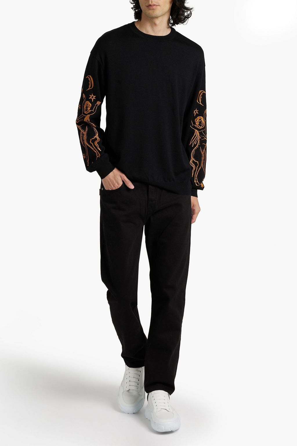 MOSCHINO Embroidered wool sweater