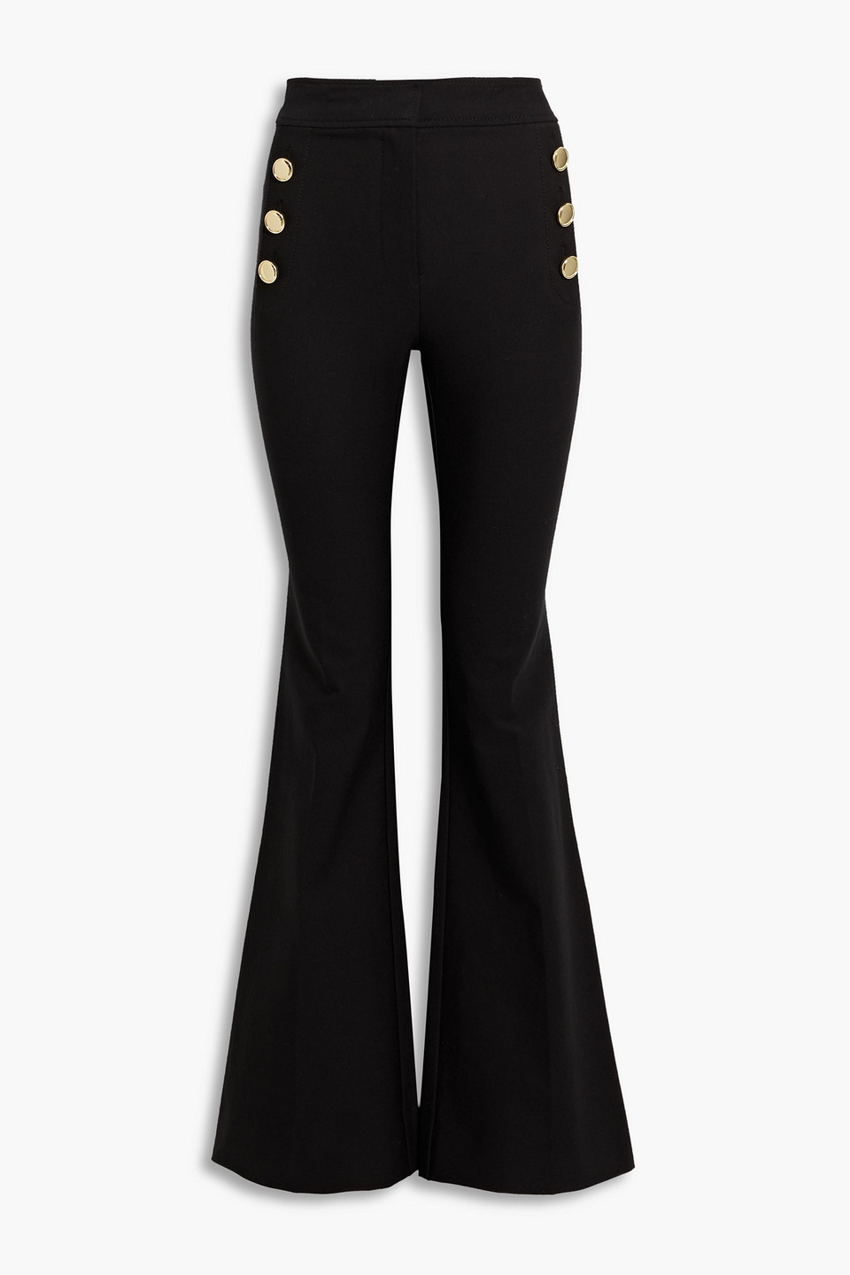 Derek Lam 10 Crosby Cotton-blend Twill Flared Trousers In Black