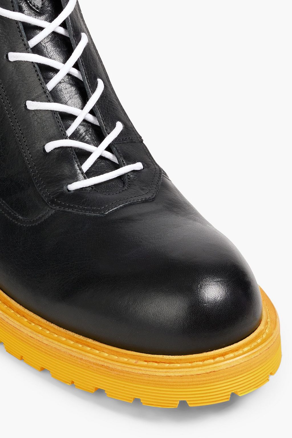 OFF-WHITE™ Appliquéd rubber-trimmed leather boots