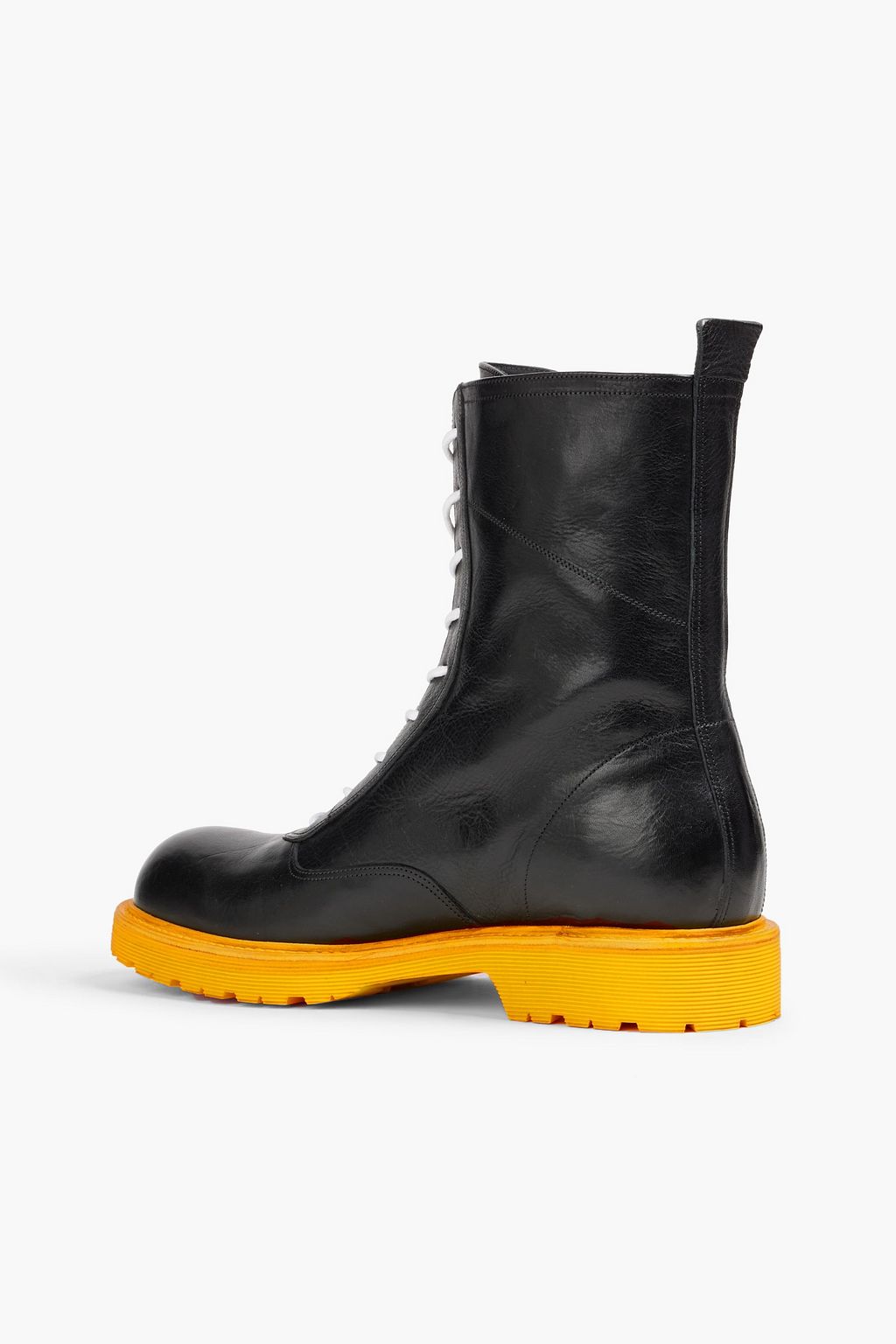 OFF-WHITE™ Appliquéd rubber-trimmed leather boots