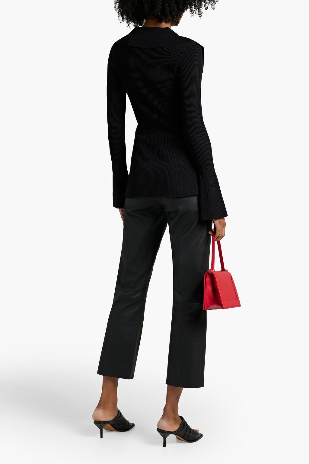PALMER//HARDING Fracture ribbed-knit top