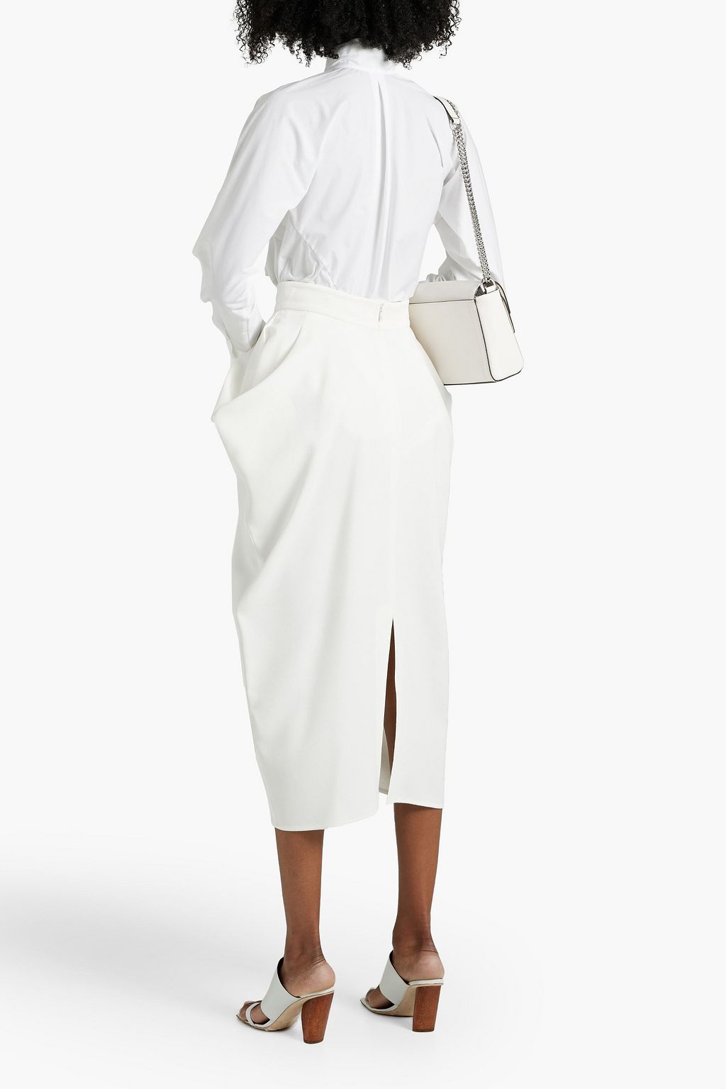 PALMER//HARDING Pussy-bow cotton-blend poplin blouse