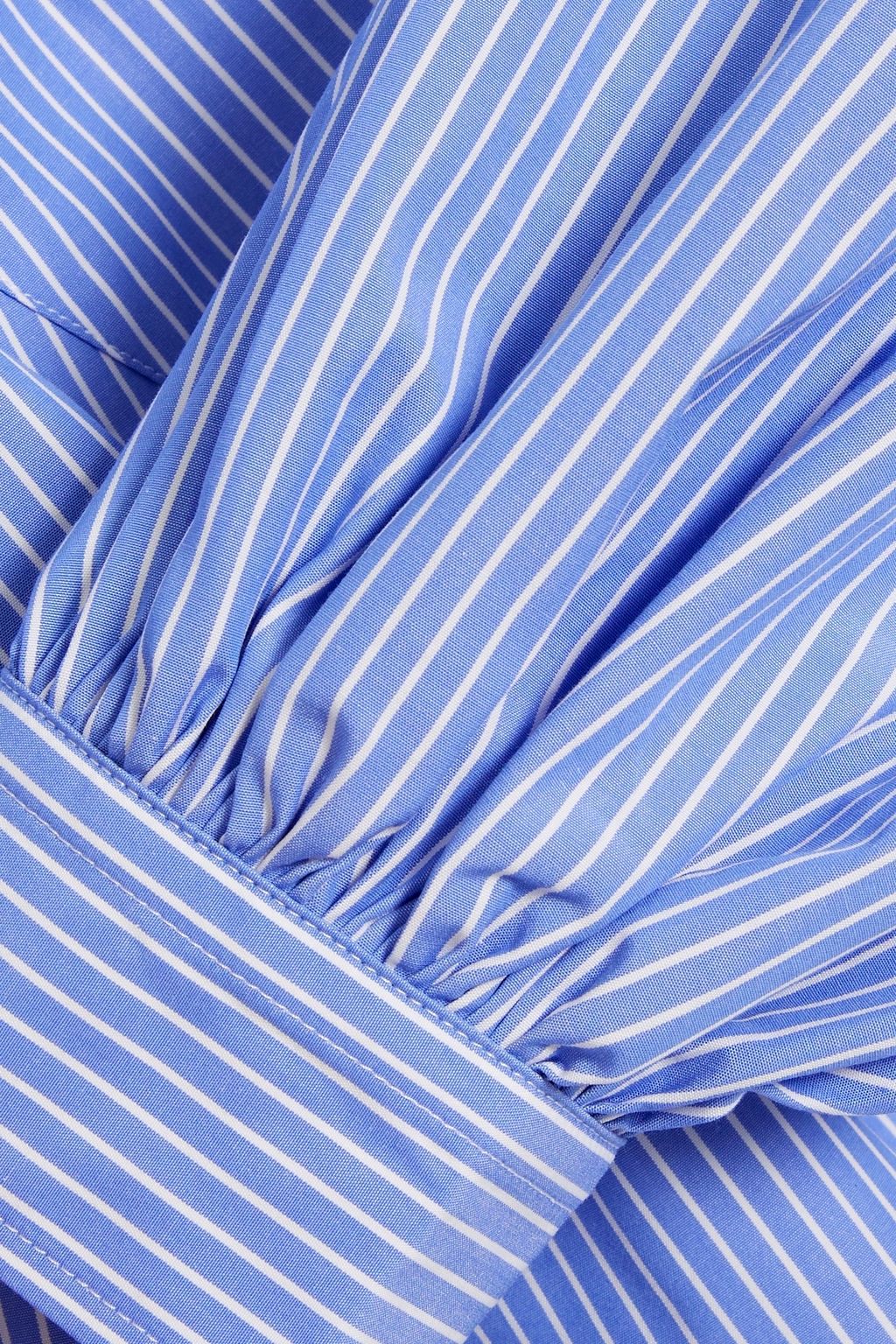 PALMER//HARDING Cutout striped cotton-poplin blouse