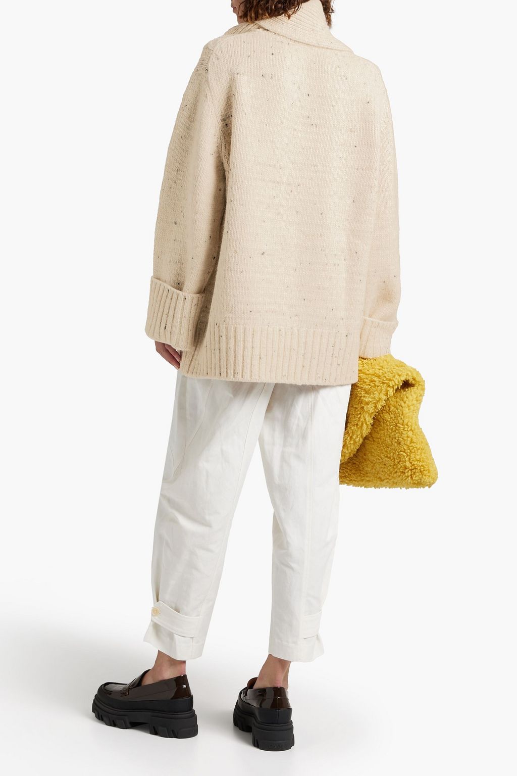 GANNI Donegal-Pullover mit Zopfstrickmuster
