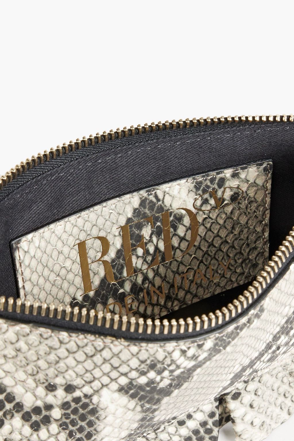 RED(V) Rock Ruffle snake-effect leather cross-body bag