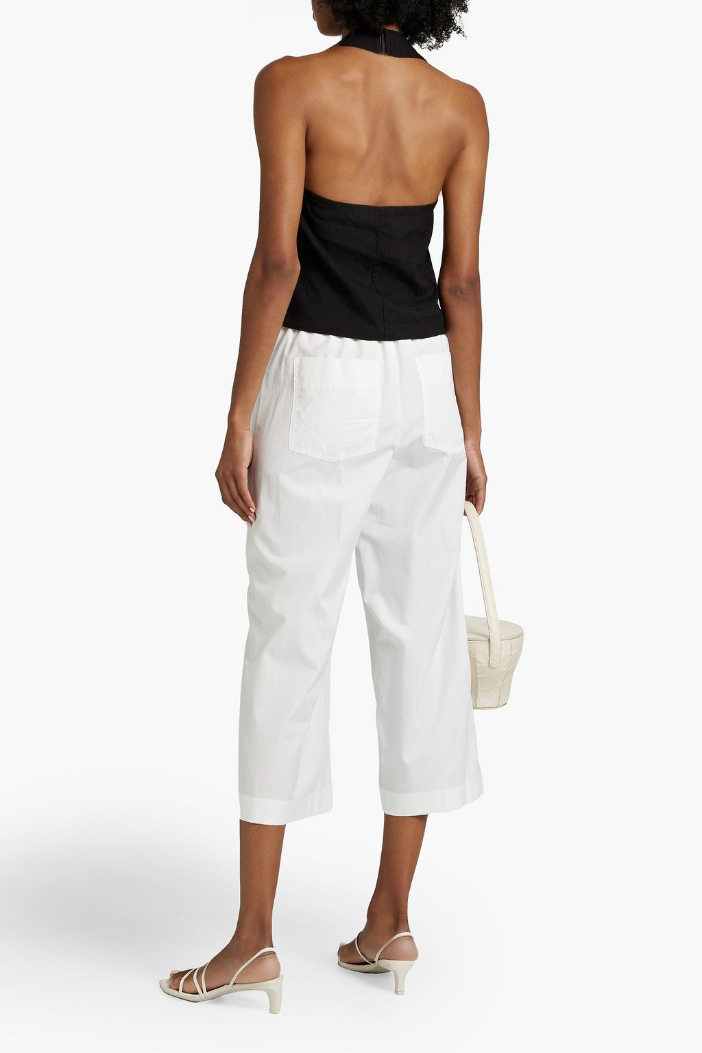 VINCE. Linen-blend halterneck top