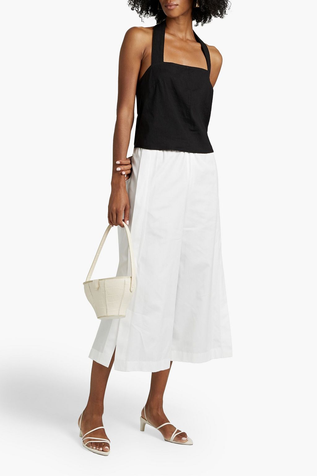 VINCE. Linen-blend halterneck top