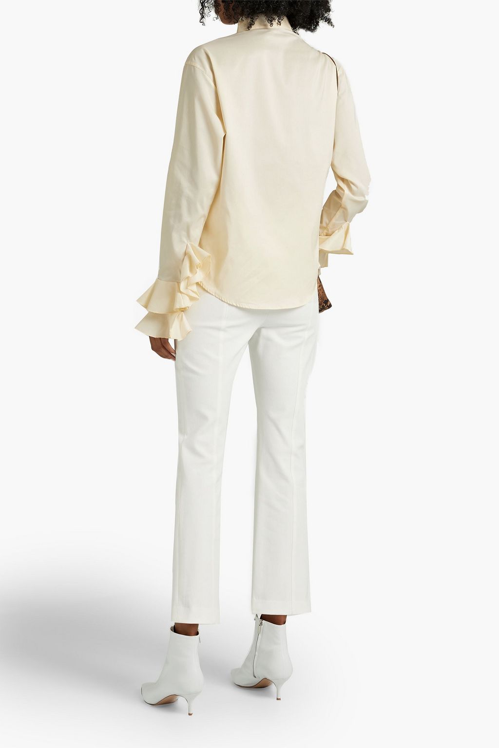 PALMER//HARDING Flourish Flounce ruffled cotton-blend poplin shirt