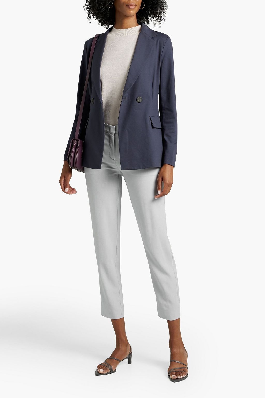 FABIANA FILIPPI Double-breasted cotton-blend ponte blazer
