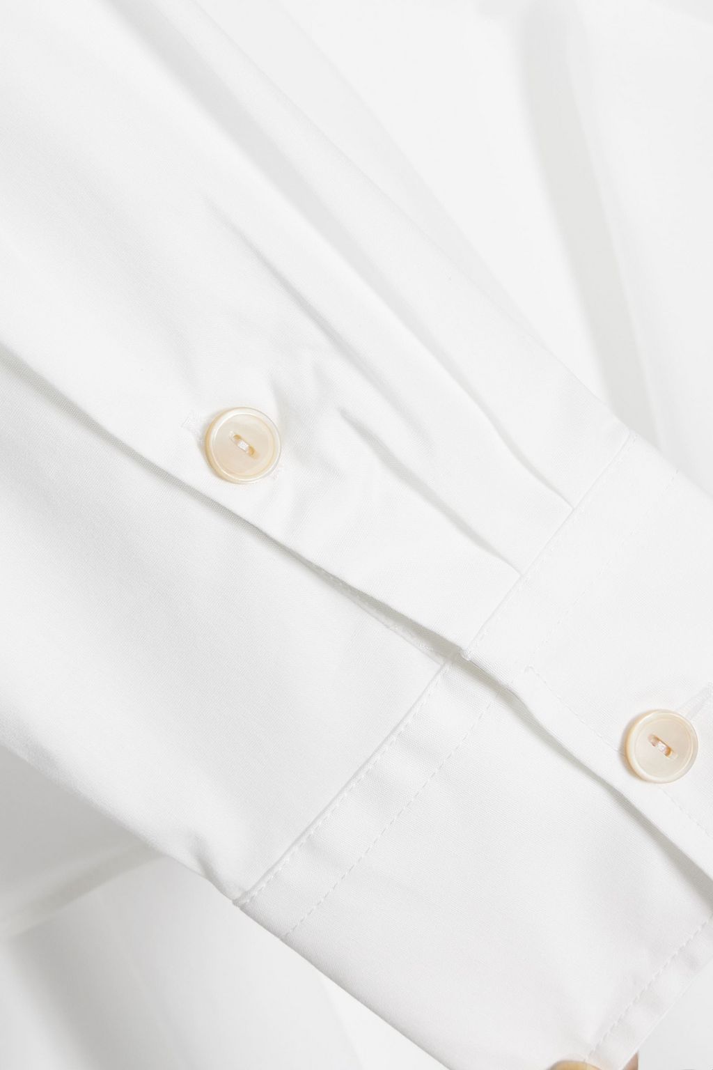 PALMER//HARDING Jay asymmetric ruffled stretch-cotton poplin shirt