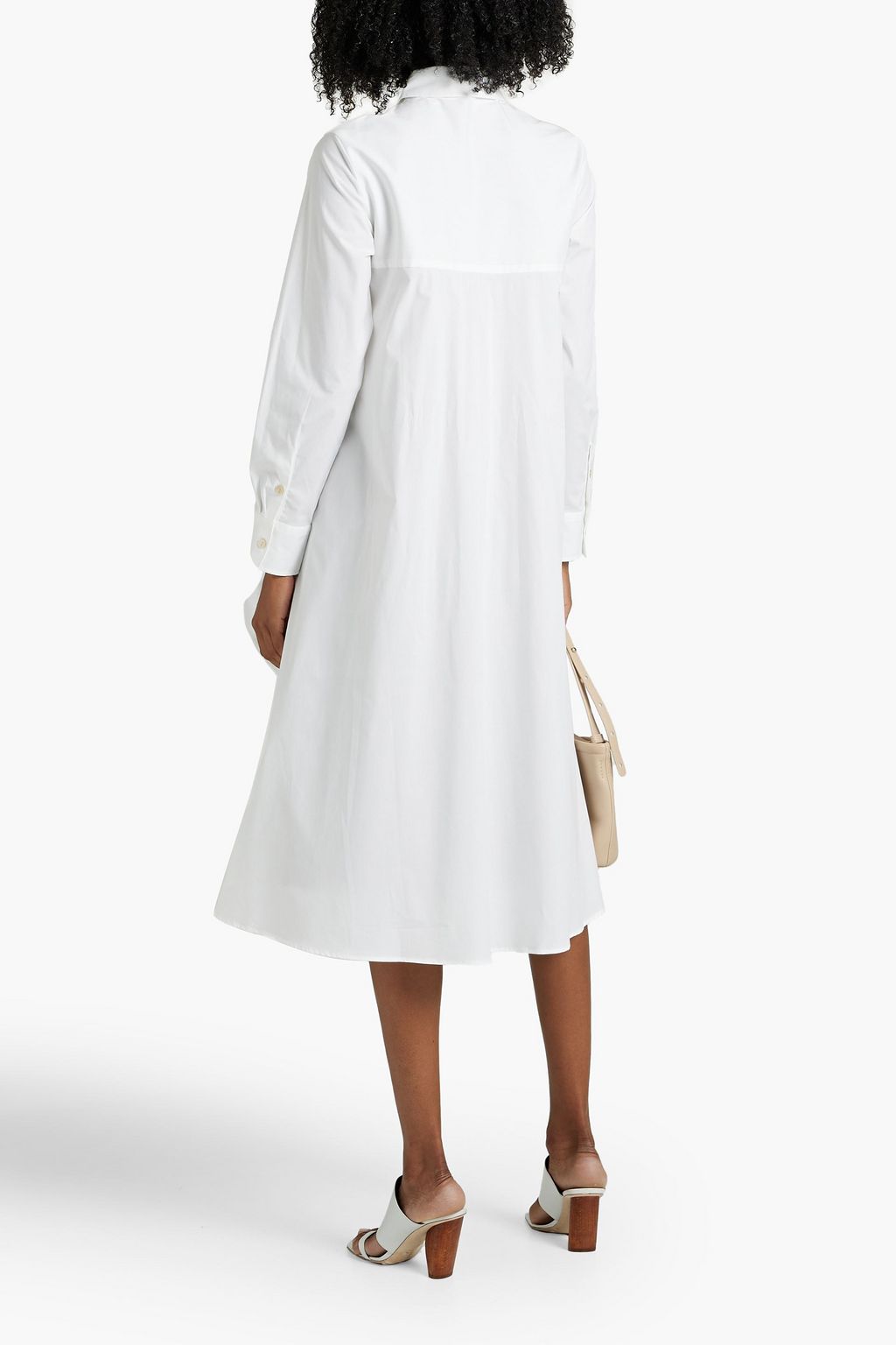 PALMER//HARDING Jay asymmetric ruffled stretch-cotton poplin shirt