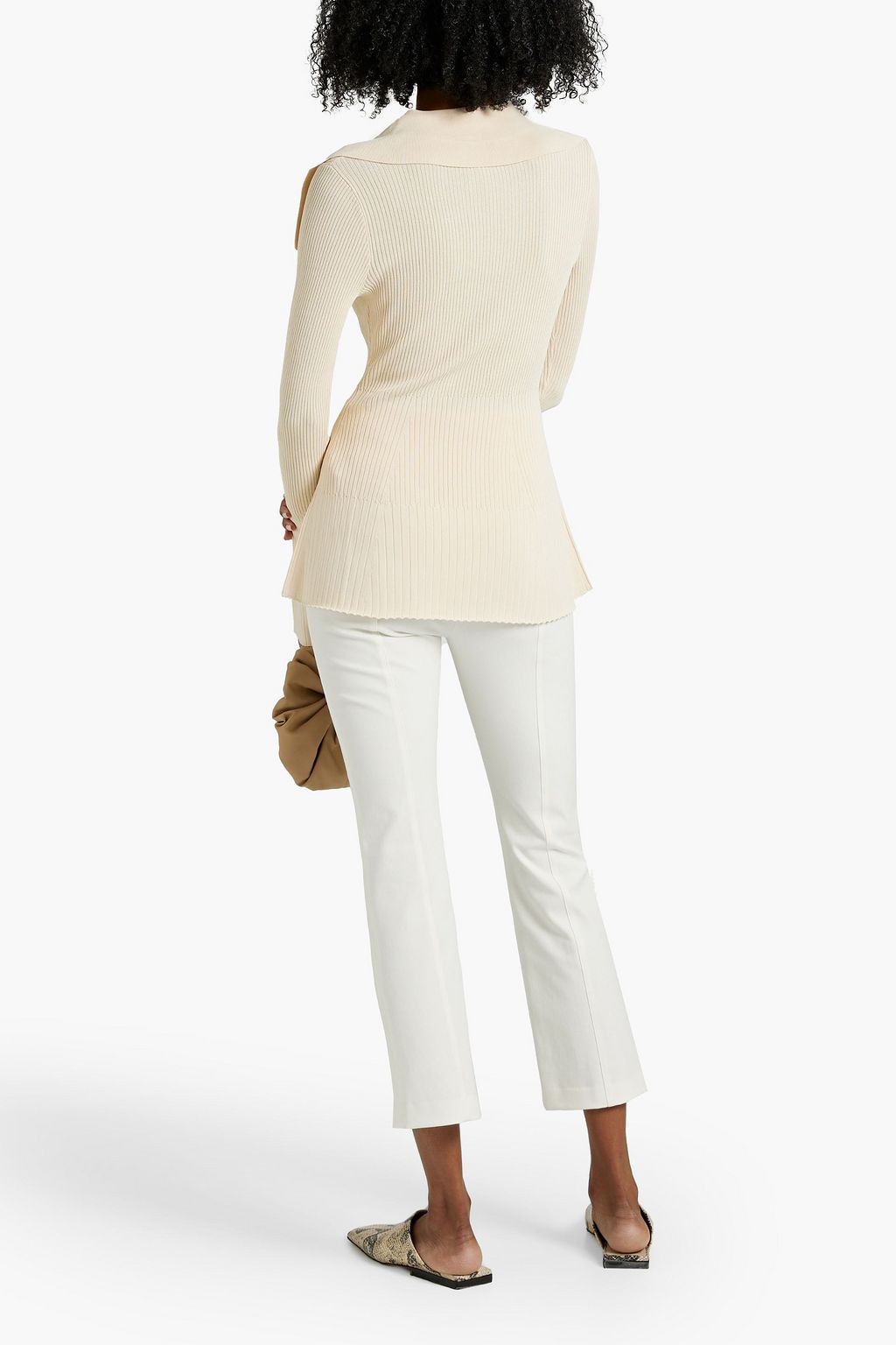 PALMER//HARDING Fracture ribbed-knit top