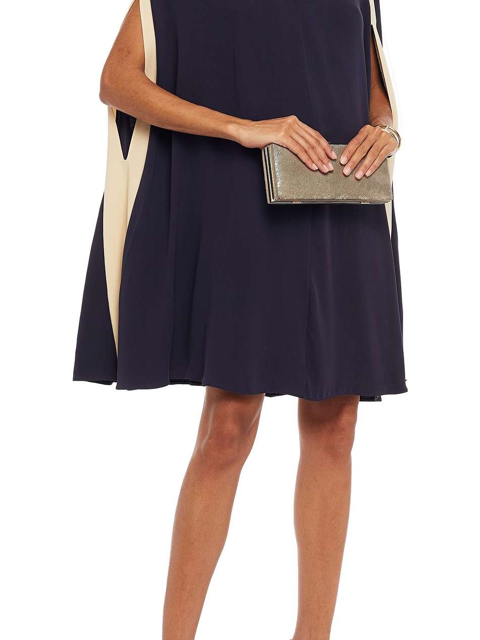 two-tone silk-cady mini dress