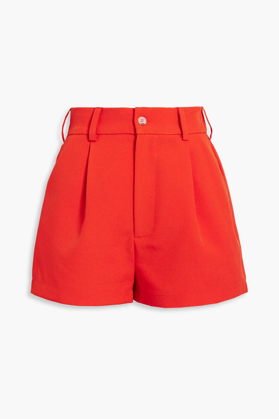 walter baker - jasmine pleated crepe shorts - red - s