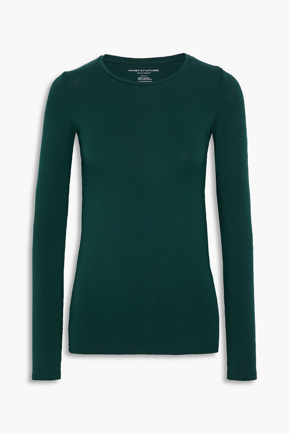 Majestic Stretch-jersey Top In Emerald