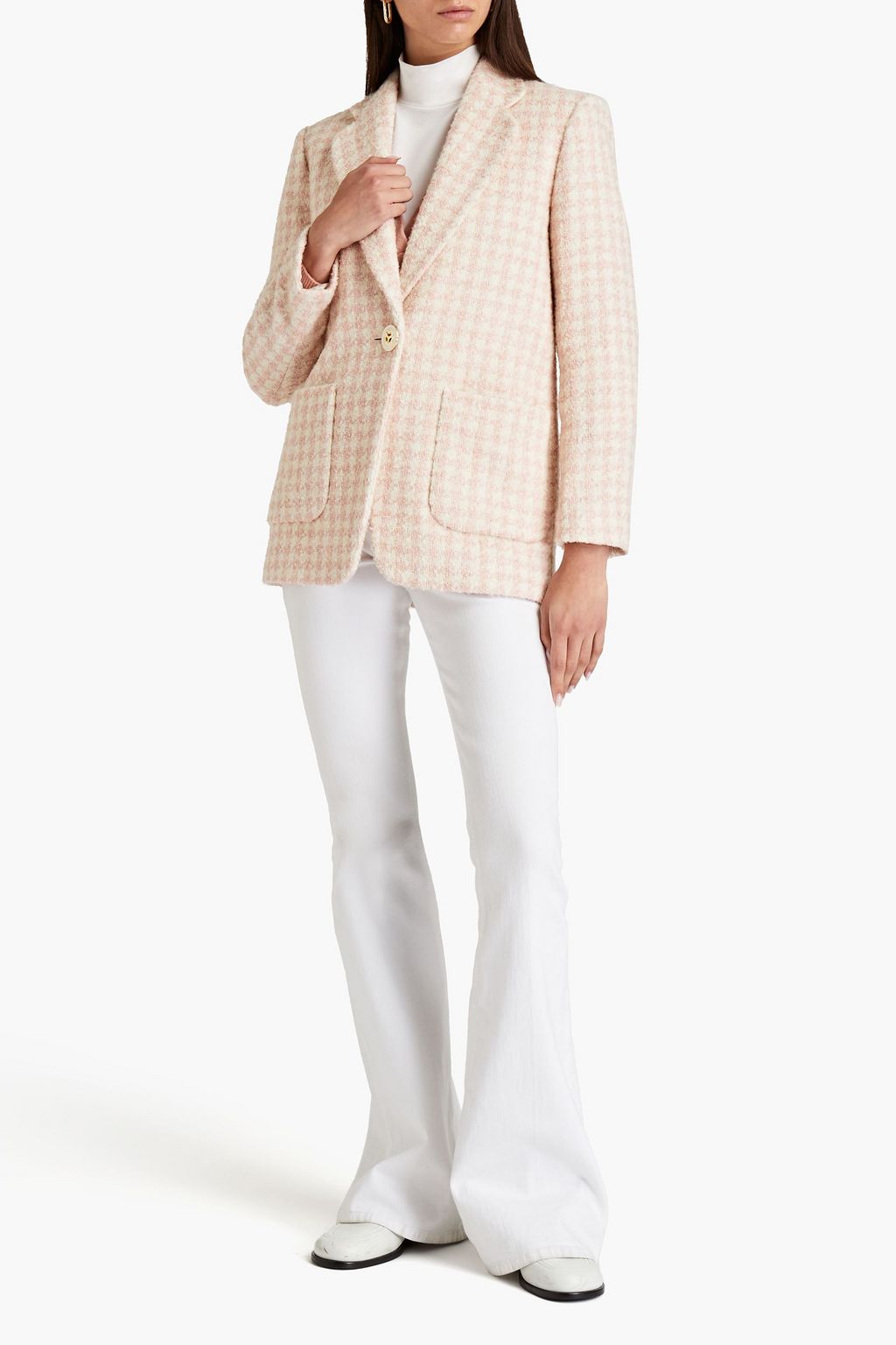 SANDRO Blazer aus Tweed mit Hahnentrittmuster
