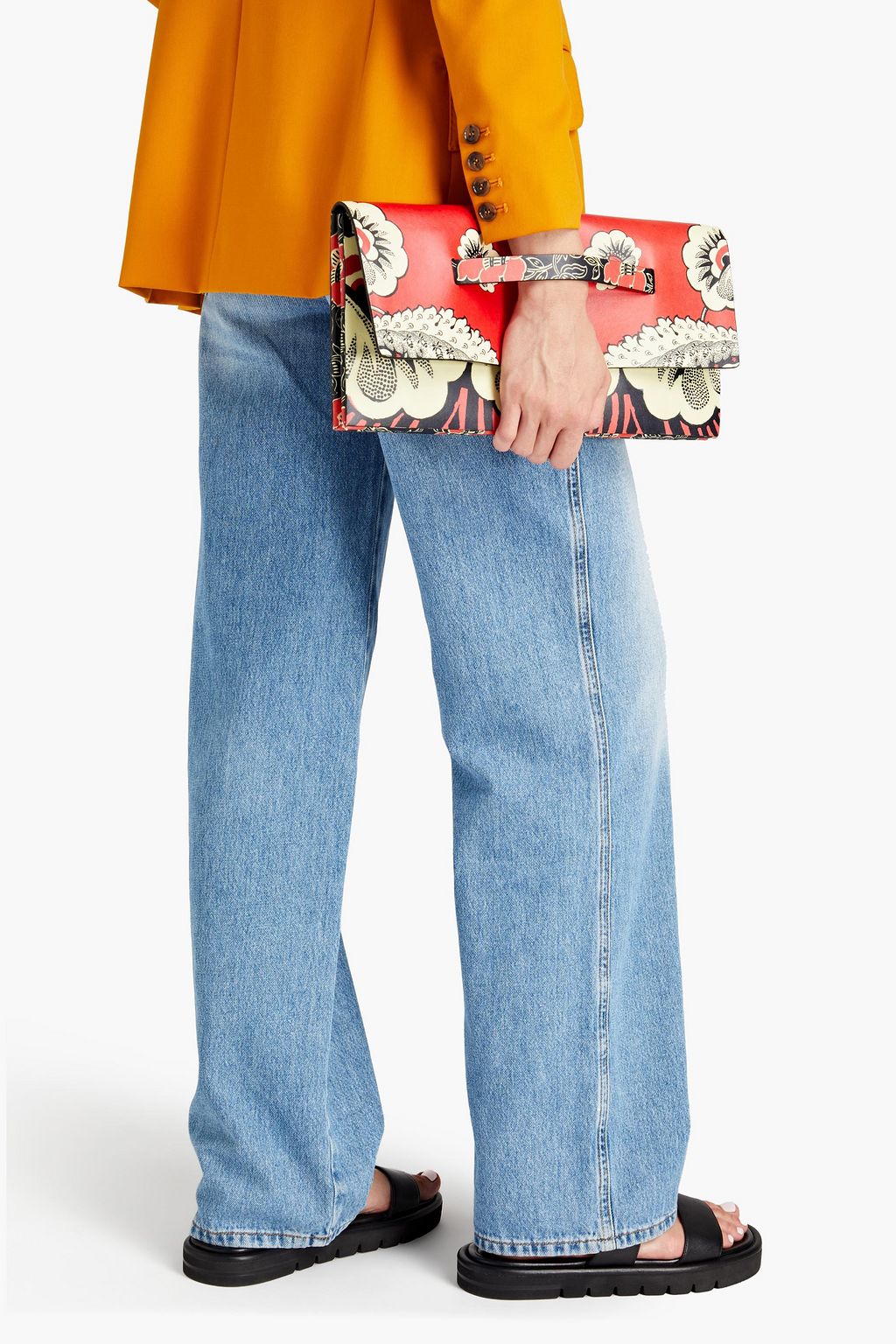 VALENTINO GARAVANI Printed leather clutch