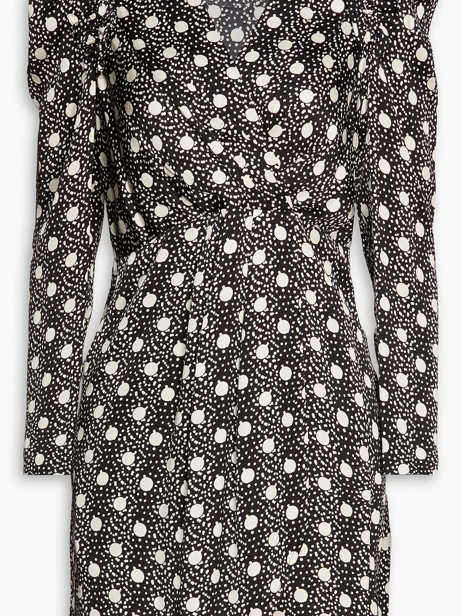 wrap-effect printed woven mini dress