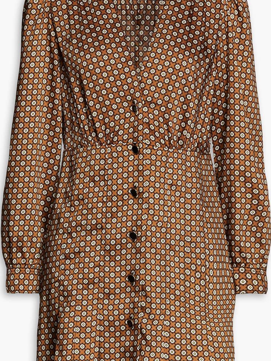 printed twill mini dress