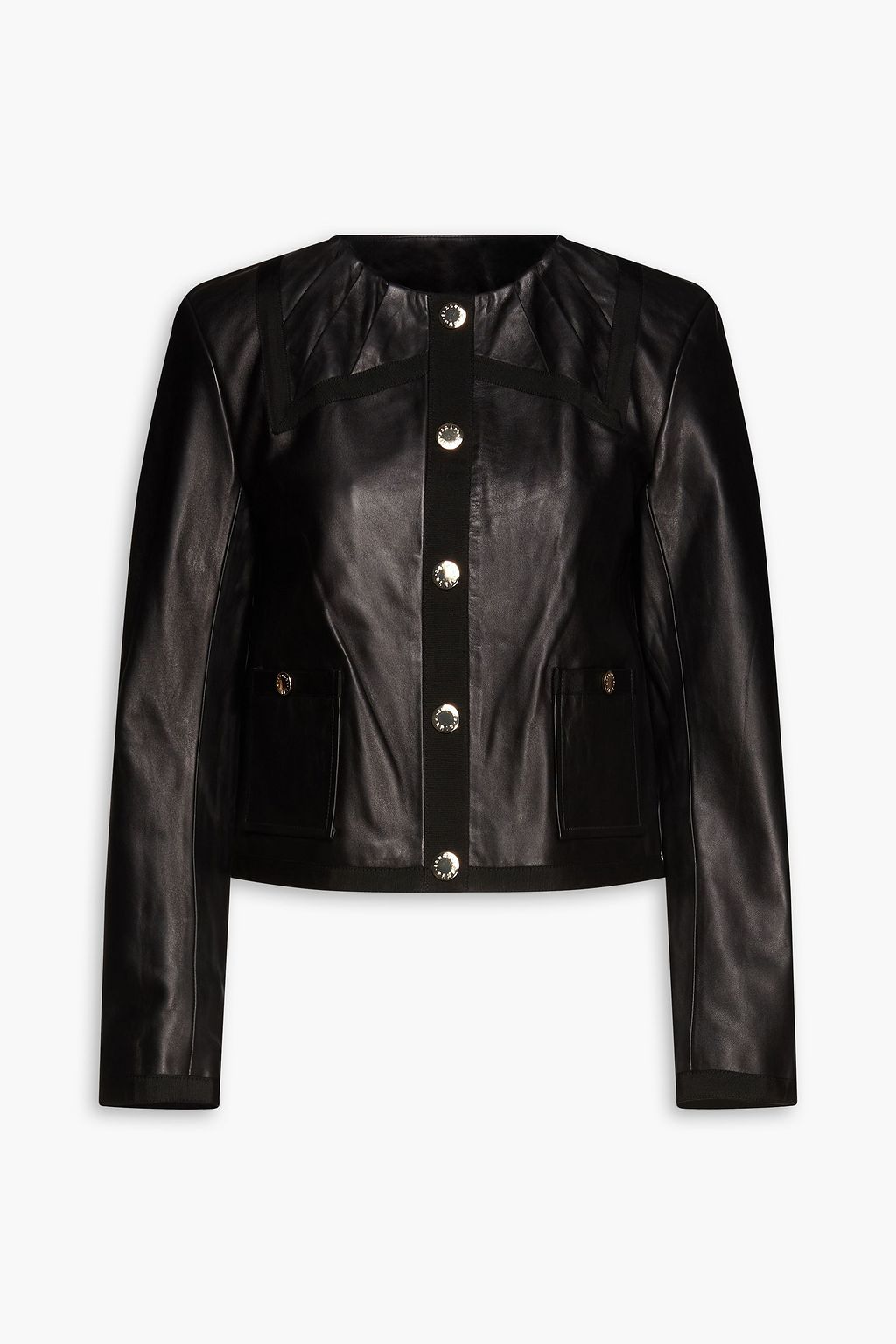 Sandro leather on sale jacket womens