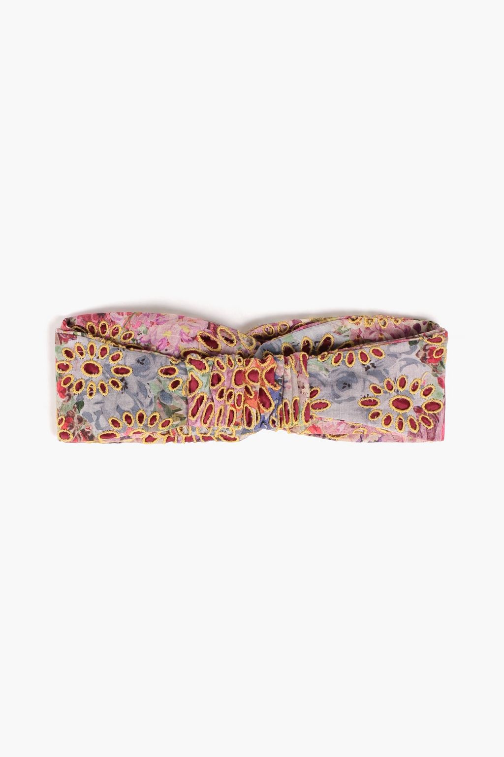 VALENTINO GARAVANI Floral-print broderie anglaise cotton-blend headband