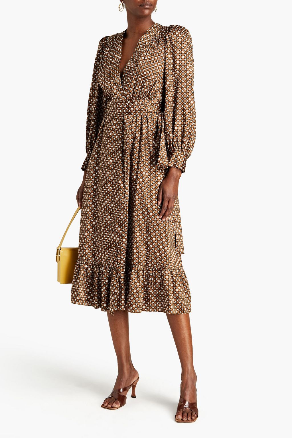 Sandro Nilana Mixed Print Tie Neck Dress main image 1