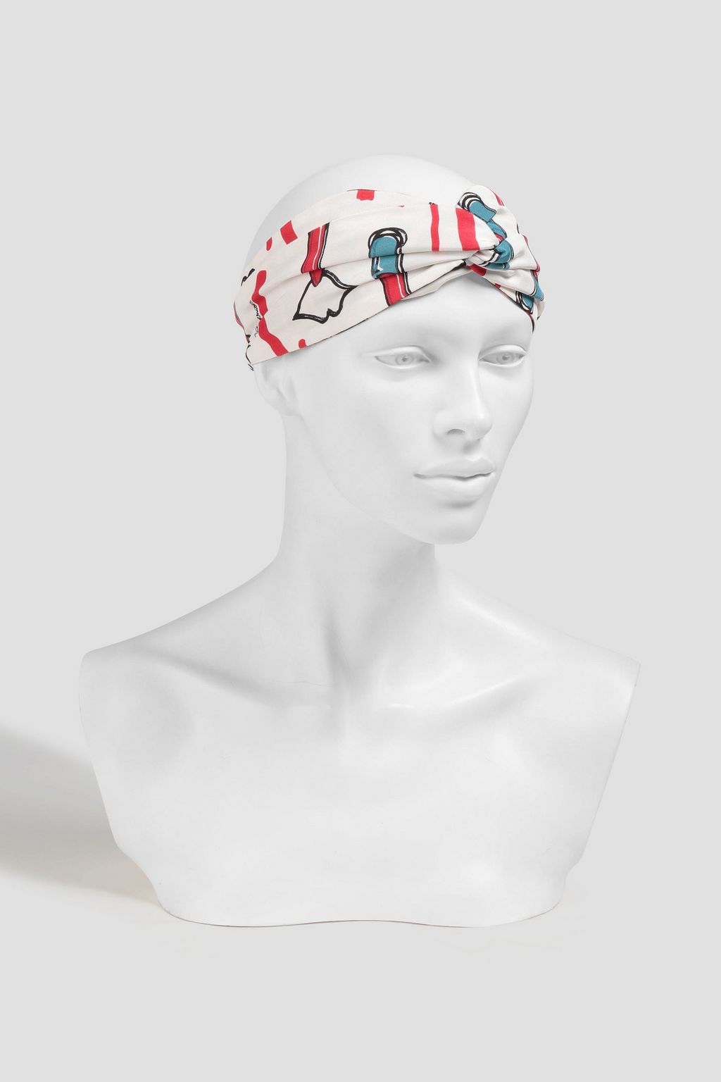 VALENTINO GARAVANI Twisted printed silk-twill headband