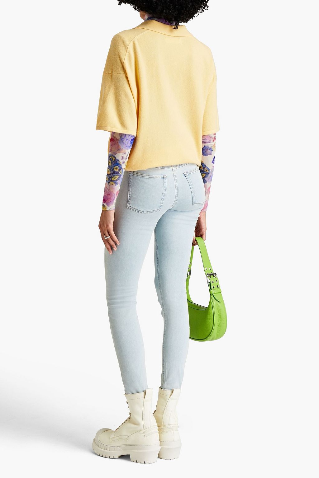 ACNE STUDIOS BLÅ KONST Climb tief sitzende Skinny Jeans in ausgewaschener Optik