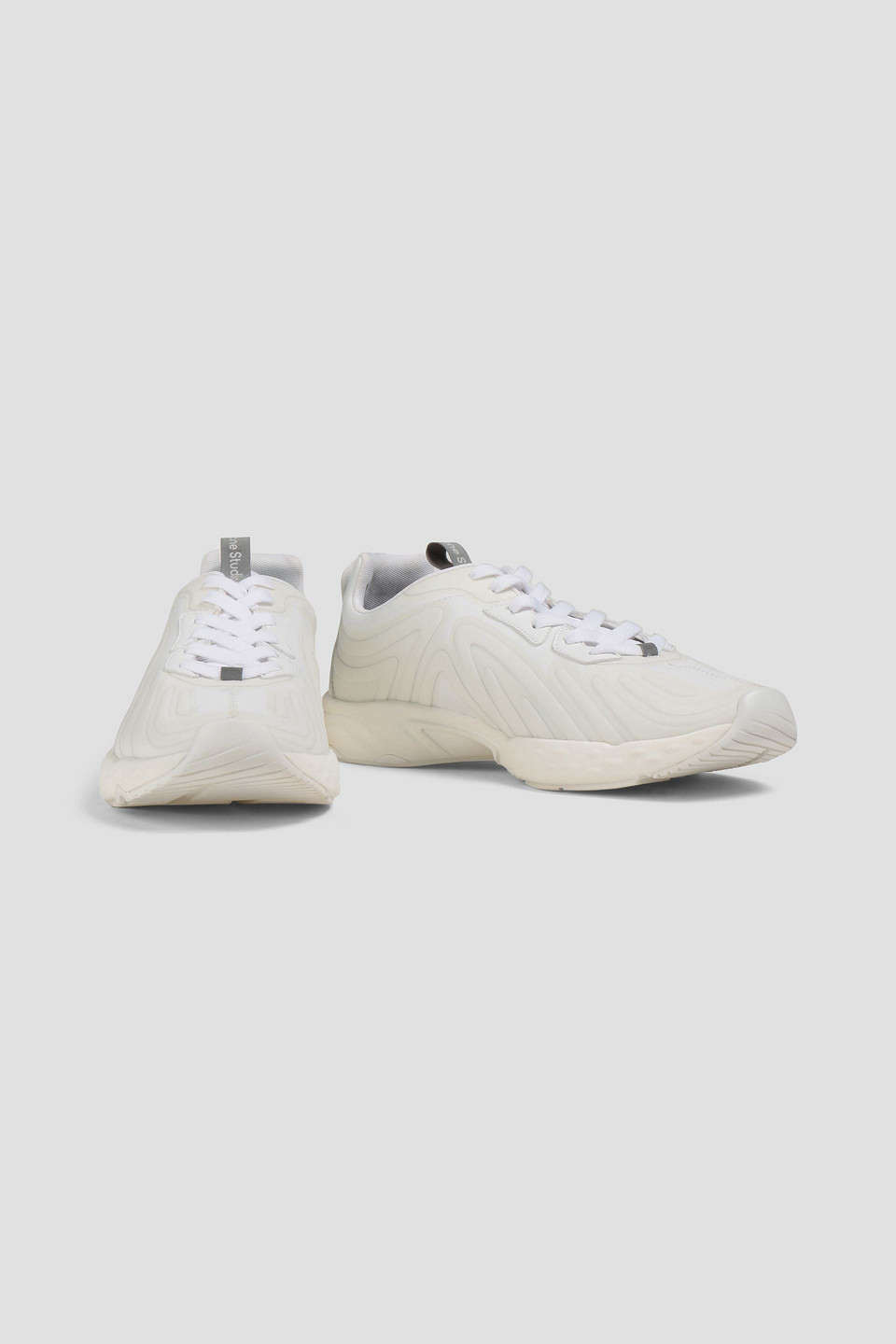 Acne Studios Man Embossed Faux Leather Sneakers In White