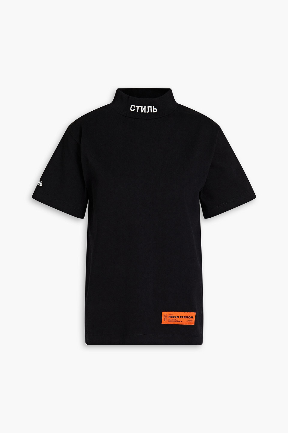 HERON PRESTON APPLIQUÉD EMBROIDERED COTTON-JERSEY T-SHIRT