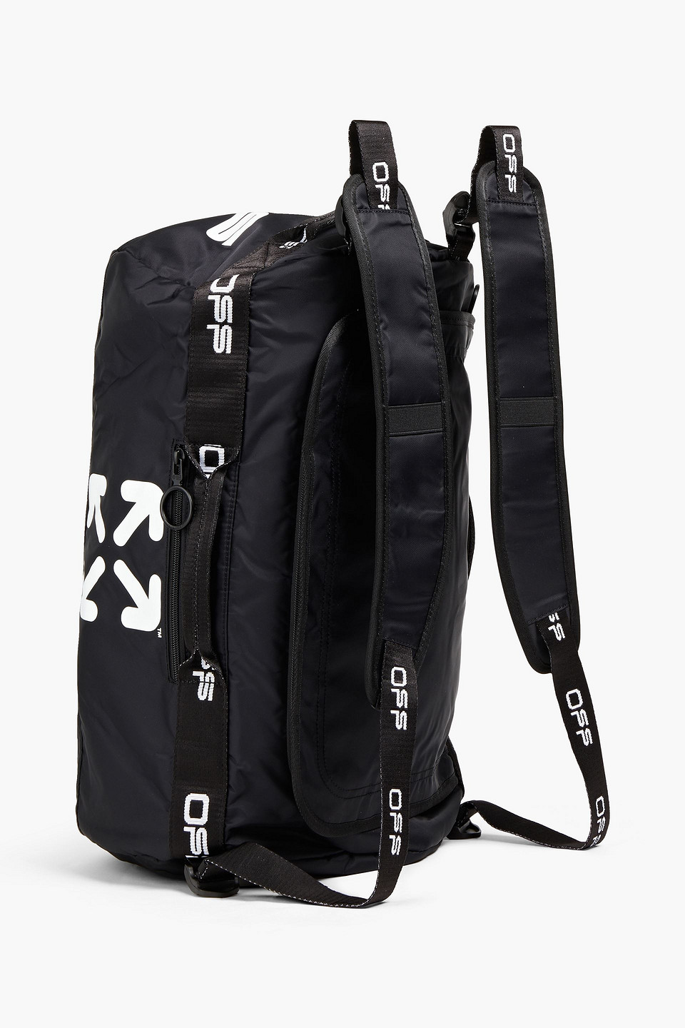 Off-white ™ Man Convertible Logo-print Shell Backpack In Black