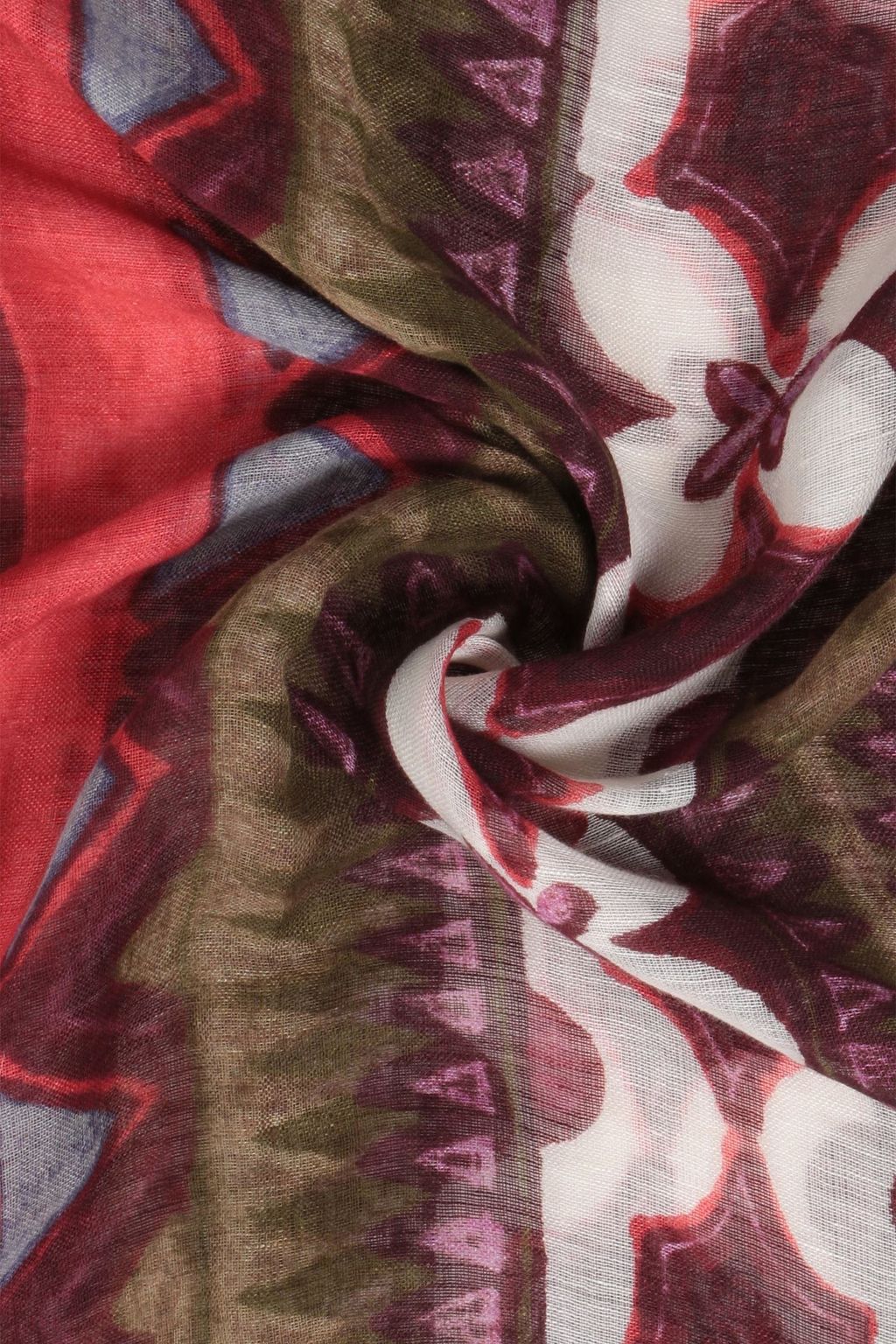 VALENTINO GARAVANI Printed linen and cotton-blend gauze scarf