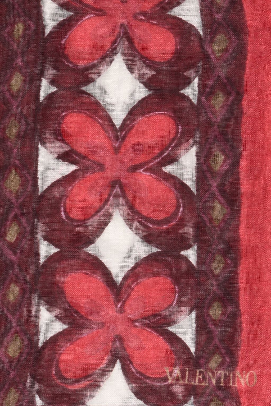 VALENTINO GARAVANI Printed linen and cotton-blend gauze scarf