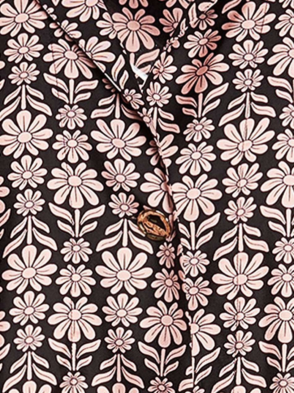 floral-print silk-twill mini shirt dress