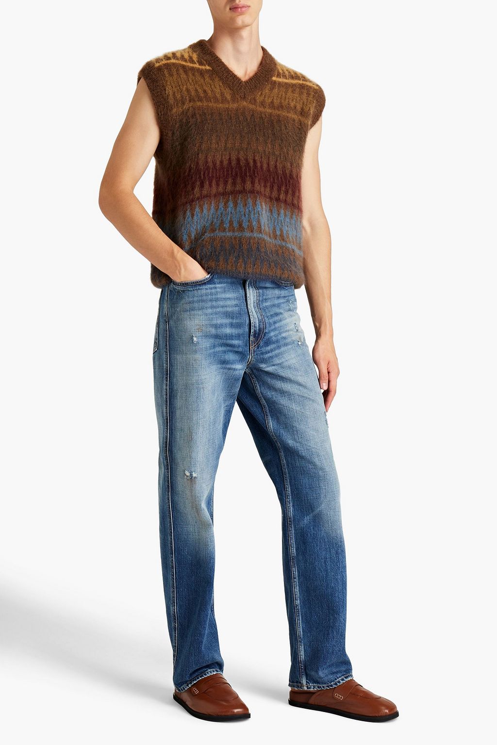 ACNE STUDIOS Ausgewaschene Jeans aus Denim in Distressed-Optik