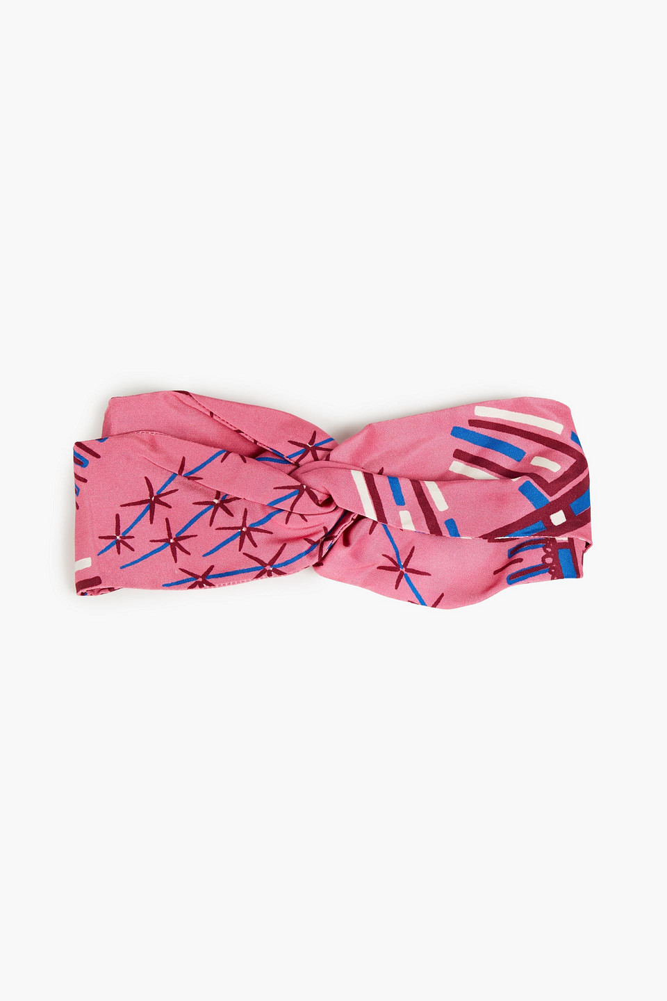 Valentino Garavani Twisted Printed Silk-twill Headband In Pink