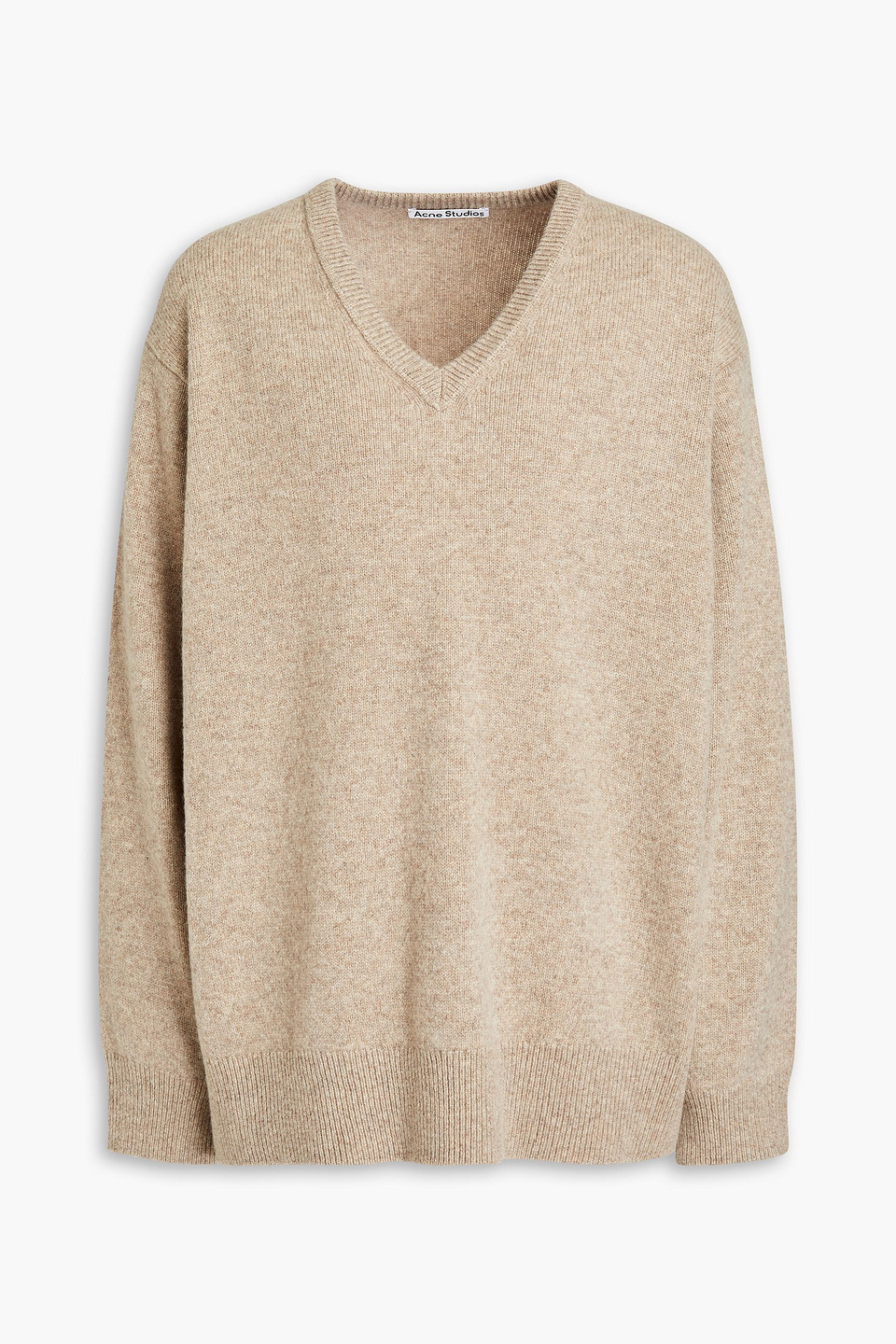 acne studios - oversized mélange wool and cashmere-blend sweater - neutral - xs/s