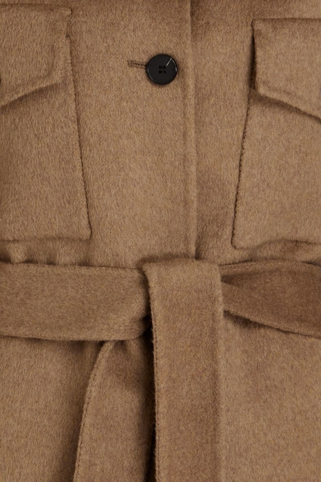 SANDRO Jenny belted brushed wool-felt coat