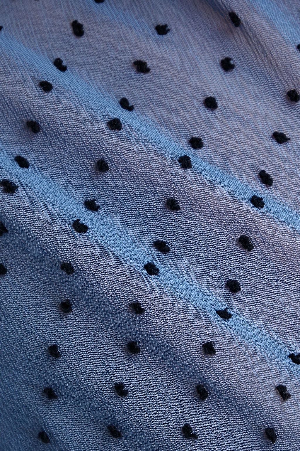 SANDRO Shirred Swiss-dot  blouse