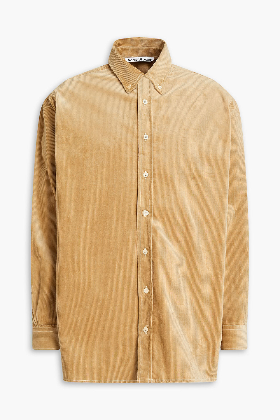 acne studios - cotton-blend corduroy shirt - neutral - it 44