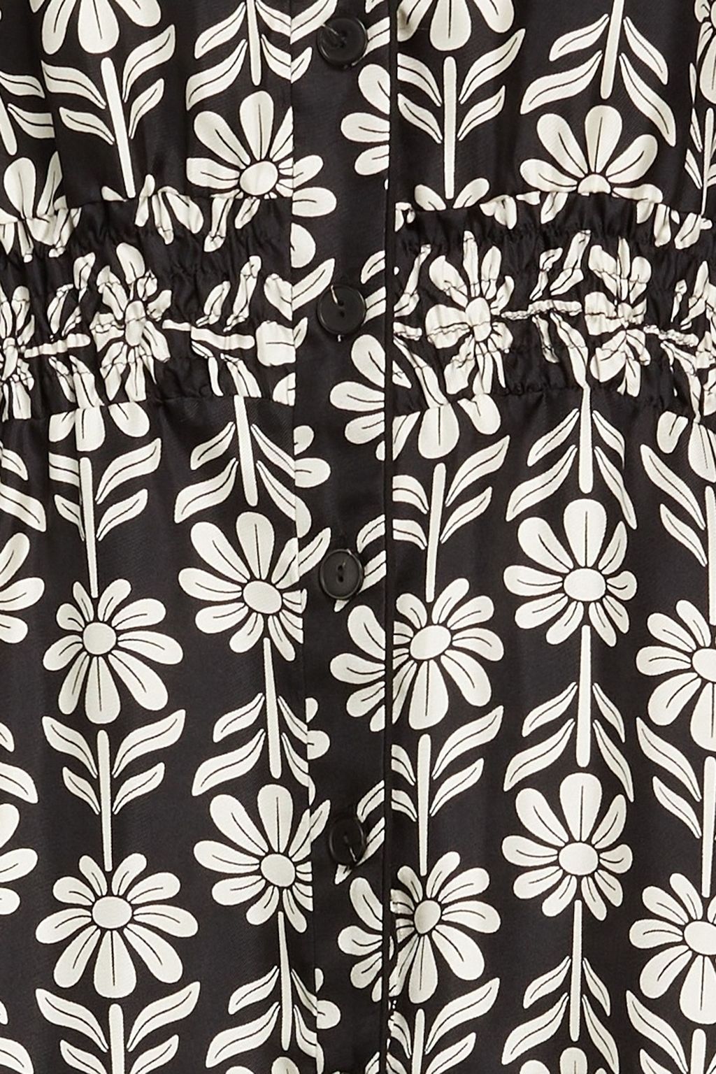 SANDRO Floral-print silk-twill mini dress