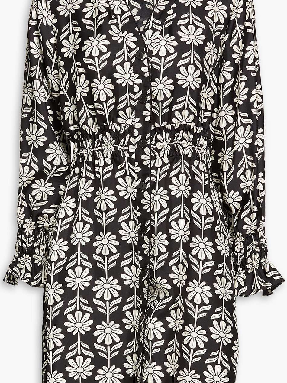 floral-print silk-twill mini dress