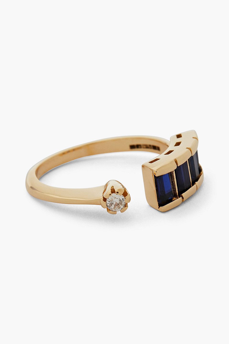 Cornelia Webb 24-karat gold-plated, crystal and stone ring
